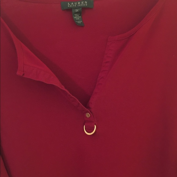 Ralph Lauren long sleeve shirt w/gold hardware, 3X - Picture 4 of 7